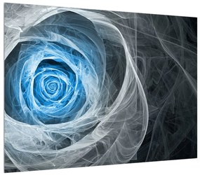 Tablou abstract cu trandafir albastru (70x50 cm), în 40 de alte dimensiuni noi