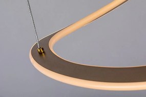 Lustra LED suspendata din metal auriu Kallira D-52cm
