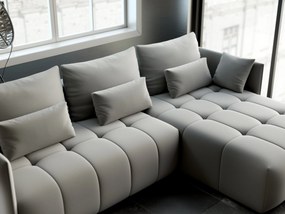 Colțar extensibil dumonde cu ladă de depozitare si sezut confortabil din spuma high-density, Malta Royal Grey II 235x185 cm