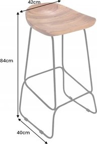 Set 2 scaune de bar cu sezut din lemn, Mammut 85cm