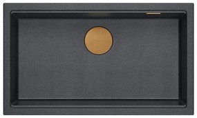 Chiuveta din granit Logan 110 negru metalic