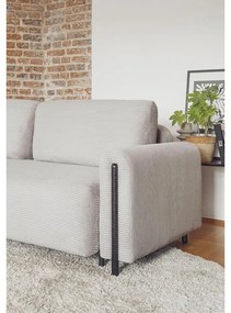 Canapea gri deschis extensibilă/cu spațiu de depozitare cu tapițerie din catifea reiată 244 cm Arcadova – ELTAP