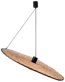 Lustră pe cablu COSTAS 1xE27/15W/230V d. 100 cm neagră/ratan FARO 68590-70