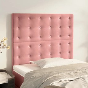 3116813 vidaXL Tăblii de pat, 2 buc, roz, 100x5x78/88 cm, catifea