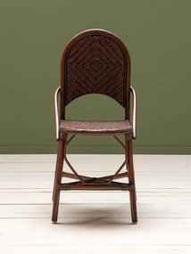 Scaun de dining portocaliu inchis din rattan, "Pigmento"