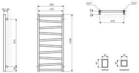 Sapho - Radiator de baie ZIG 406W/230V 50x110 cm alb