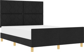 vidaXL Cadru de pat cu headboard Negru 160 x 200 cm țesătură
