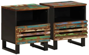 vidaXL Noptiere, 2 buc., 40x34x46 cm, lemn masiv reciclat