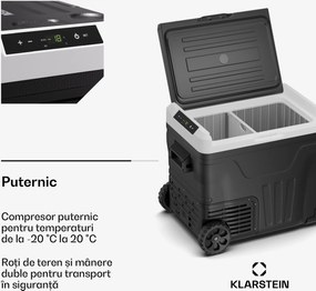 Klarstein PolarForce 50L răcitor cu compresor| Panou LCD, iluminat, off-road, protecție baterie, 12V/230V