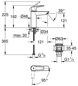 GROHE 237462432 - Baterie pentru lavoar START, mărime M, neagră