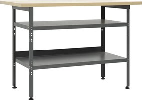 vidaXL Banc de lucru, gri, 120 x 60 x 85 cm, oțel