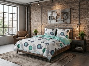 Lenjerie de pat din microfibra flanelata MINT STARS colorata Dimensiune lenjerie de pat: 70 x 90 cm | 140 x 220 cm