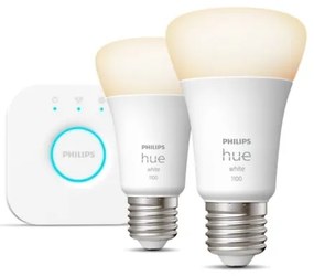 Set de bază Philips Hue WHITE 2xE27/9,5W 2700K + dispozitiv de interconectare