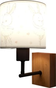 Brilagi - Lampă de perete BOBO WOOD 1xE27/25W/230V stejar/negru/alb/iepurași