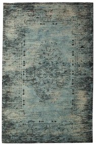 Covor vintage din bumbac OLD MARRAKECH 240x160 cm, albastru antic