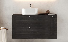 Set lemn masiv Mobilier Baie Suspendat Dellis Model D3 - Negru Texturat, Nu