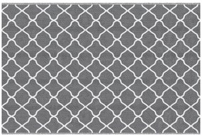 Outsunny Covor pentru Exterior 182x274 cm Reversibil, Covor Pliabil din Polipropilen 310 g/m² Gri si Alb