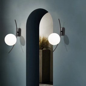 Aplica de Perete Hilal - 3821, Soclu E27, Max. 60W, Culoare Negru / Alb