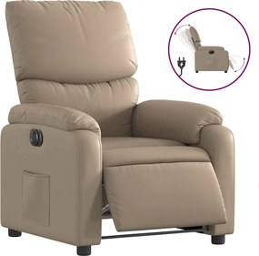 vidaXL Fotoliu rabatabil electric, cappuccino, piele ecologică