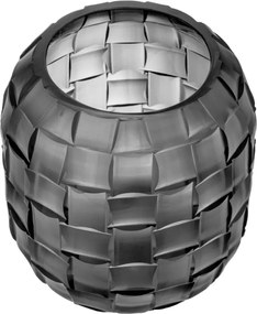 Vas decorativ design LUX realizat manual din sticla Varese S gri