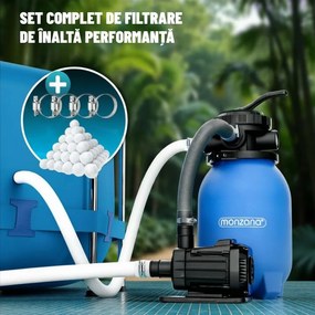 Filtrare cu nisip pentru piscina AQUA cu bile filtrante, 5 000 l/h, albastru Monzana