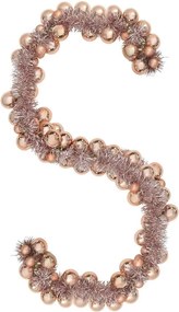 vidaXL Ghirlandă cu Bile de Crăciun Rose Gold 186 cm Polistiren