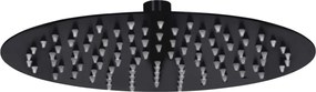 vidaXL Cap de duș tip ploaie rotund, negru, 25 cm, oțel inoxidabil