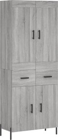 vidaXL Dulap înalt, gri sonoma, 69,5x34x180 cm, lemn compozit