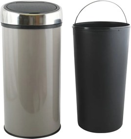 Coș de gunoi taupe cu senzori de atingere din oțel 30 l – MSV
