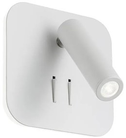 Redo 01-1491 - Aplica de perete LED QUDA, 6W/230V + 3W (CRI 90), cu USB, albă