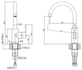 ALVEUS SET0026 - Chiuvetă de bucătărie LINE + Baterie pentru chiuvetă TONIA, 29,5 cm, satinat/crom