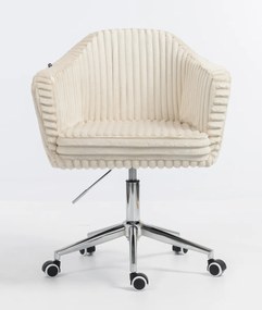 HR832K Scaun Cappuccino Teddy Cord cu Bază Cromata