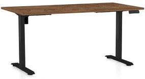 Masă înălțime reglabilă OfficeTech B, 160 x 80 cm, picioare negre, stejar silverjack