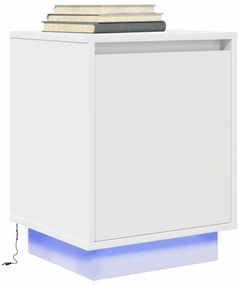 vidaXL Noptiera cu lumini LED alb 38x34x50 cm