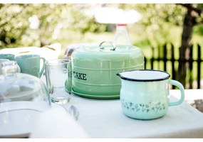 Cutie metalică rotundă pentru prăjituri Kitchen Craft Nostalgia, verde, ⌀ 28,5 cm