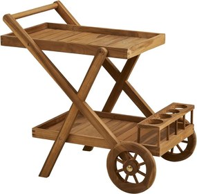 Măsuță de servire cu roți din lemn masiv 50x86 cm Pasaku – House Nordic