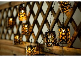 Instalație LED solară 10xE12/3,65m IP44 alb cald