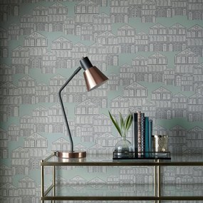 Tapet Maison, Neo Mint Green Luxury Patterned, 1838 Wallcoverings, 5.3mp / rola