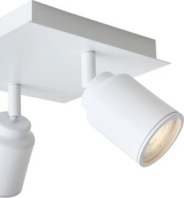 Spot de baie modern alb pătrat cu 2 lumini IP44 - Ducha
