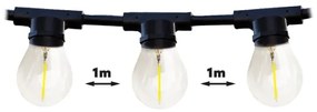 Lanț decorativ de exterior MIMOSA 10xE27/1,3W/230V IP44 10 m