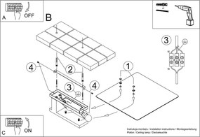 Plafonieră albă cu abajur din sticlă 40x47.5 cm Parola – Sollux