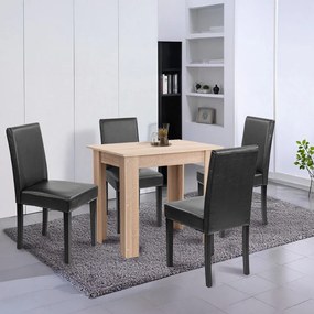 Set de masă Leon 4+1, stejar Sonoma-negru