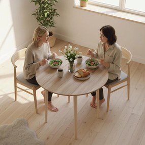 HOMCOM Masa Plianta, Masa Rotunda cu Panouri Rotunde, Masa de Bucatarie Mica pentru Economisirea Spatiului, Natur | Aosom Romania