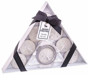 Set de lumânări și sfeșnic de ceai 8 buc. cu model de Crăciun – Casa Selección