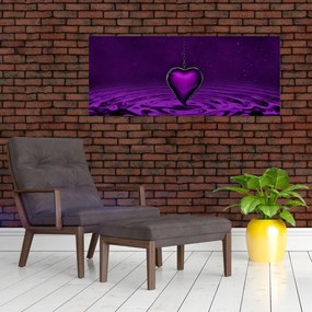 Tablou ci inima violetă (120x50 cm)