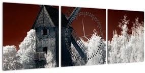 Tablou cu moară (cu ceas) (90x30 cm)