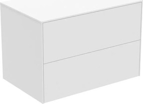 Dulap baza suspendat Ideal Standard Atelier Conca alb mat 2 sertare cu blat 80 cm