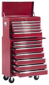 Cărucior de Unelte HOMCOM - Spațios și Mobil (Roșu) | Aosom Romania