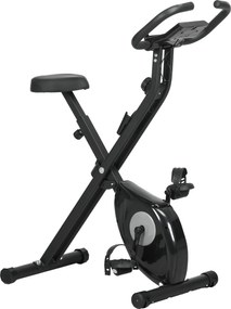 HOMCOM Bicicletă Statică Pliabilă cu 8 Nivele de Rezistență Magnetică Ecran LCD și Șea Reglabilă 43x85x109cm Negru | Aosom Romania