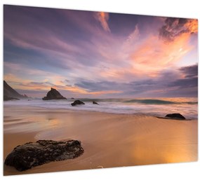 Tablou pe sticlă - Praia da Adraga (70x50 cm)